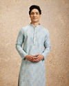 Tranquil Blue Self Patterned Kurta Set